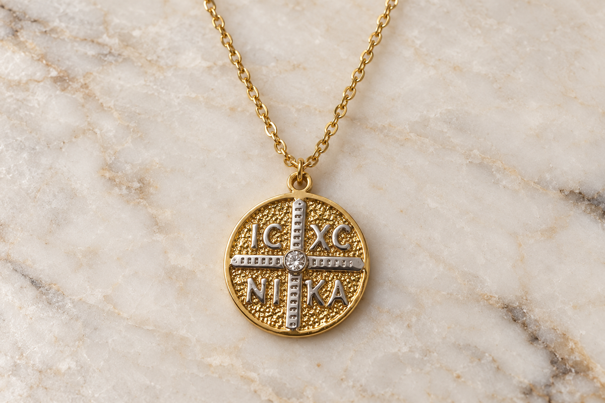 ICXC NIKA Double-Sided Stainless Steel Necklace Gold with Silver Mix