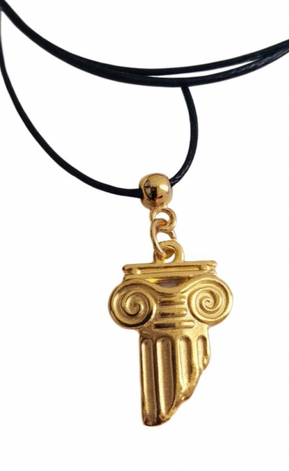 Greek Column Necklace Gold