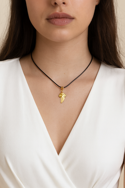 Greek Column Necklace Gold