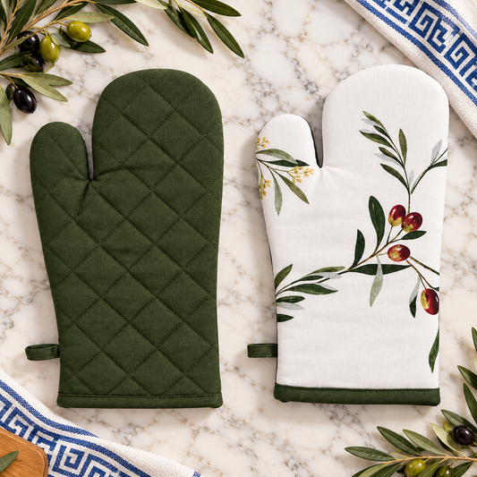 Olive Grove Oven Mits – Set of 2