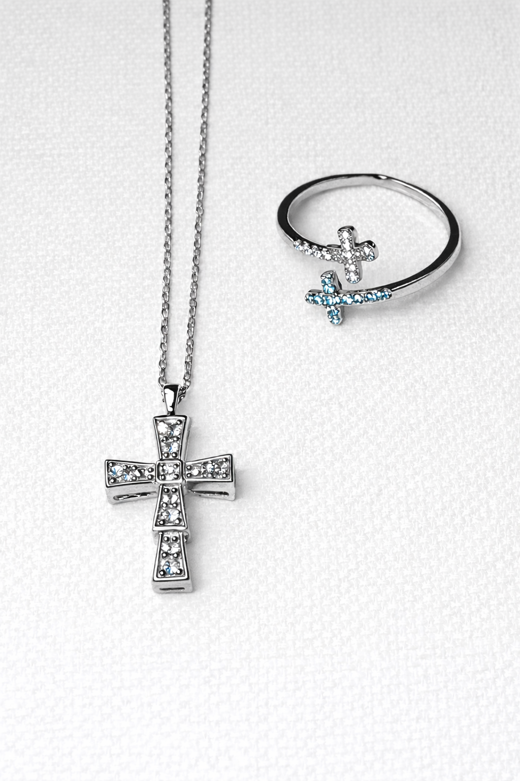 Cross necklace and Ring Set 925