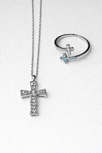 Cross necklace and Ring Set 925
