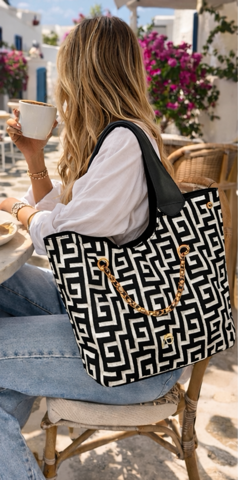 Meandros Gold Chain Tote By Ari Giorgio Greece