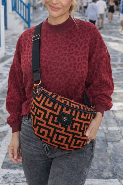Elektra Meander Shoulder Banana Bag by Ari Giorgio
