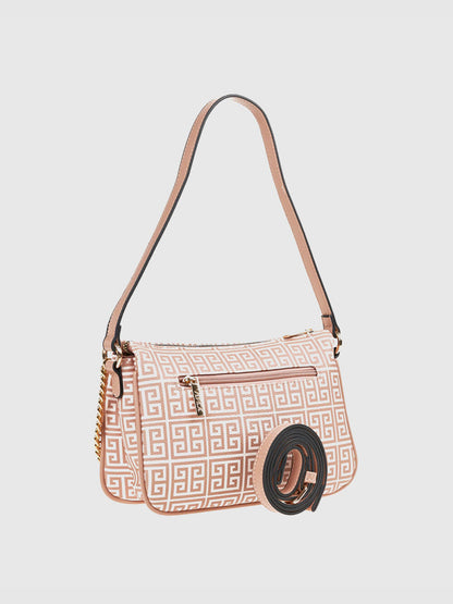 Nude Greek Key Handbag