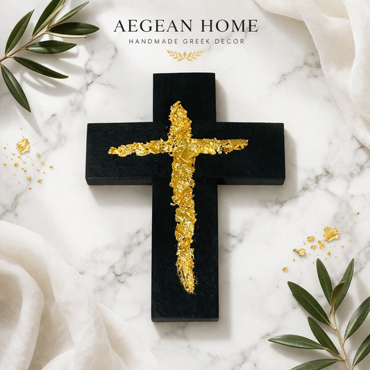 Pre order available - Black & Gold Handcrafted Wall Cross