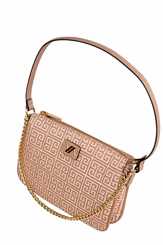 Nude Greek Key Handbag