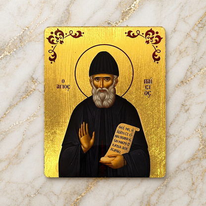 Saint Paisios Gold Eikon – Handmade in Greece