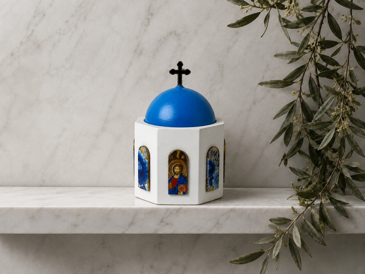 Aegean Dome Church Livani Candle Jesus Eikon