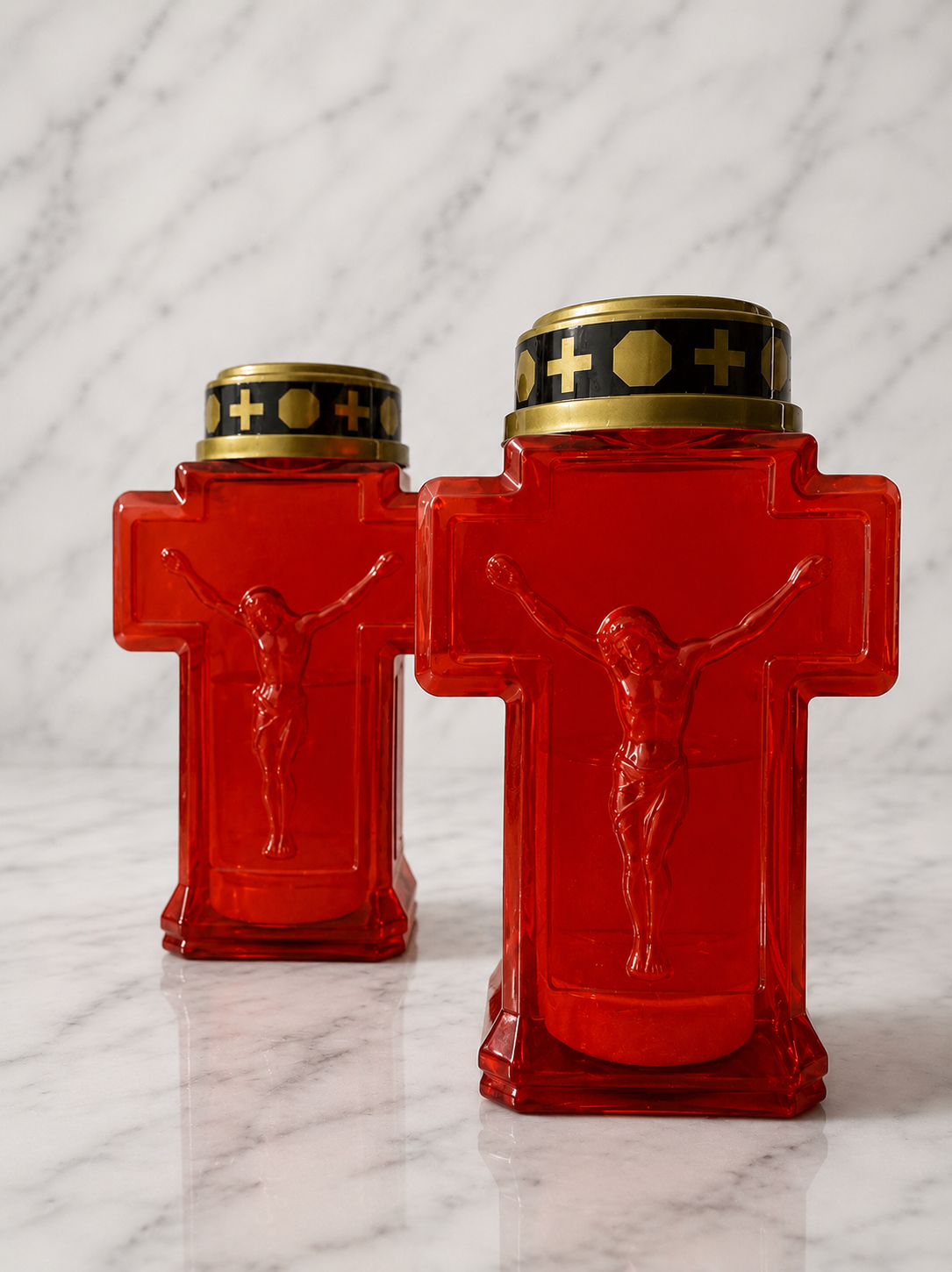 LED Cross Candle - Red