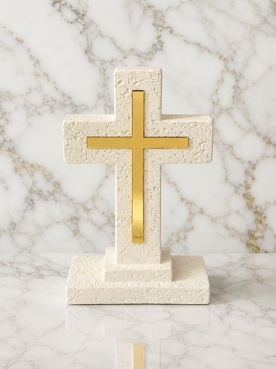 Aegean Gold  cast stone cross
