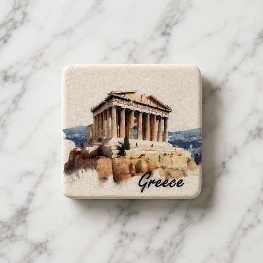 Thassos Marble Parthenon Magnet | Made in Greece