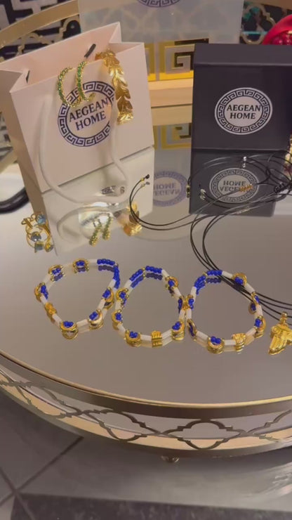 Column set necklace and bracelet